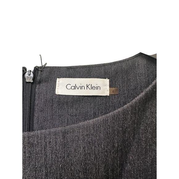 Calvin Klein Size 4 Gray Sleeveless Knee Length Sheath Dress Workwear Classic - Picture 3 of 12